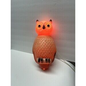 UNION PRODUCTS Halloween OWL BLOW MOLD Leominster MA - Vintage Orange 13”